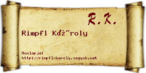 Rimpfl Károly névjegykártya